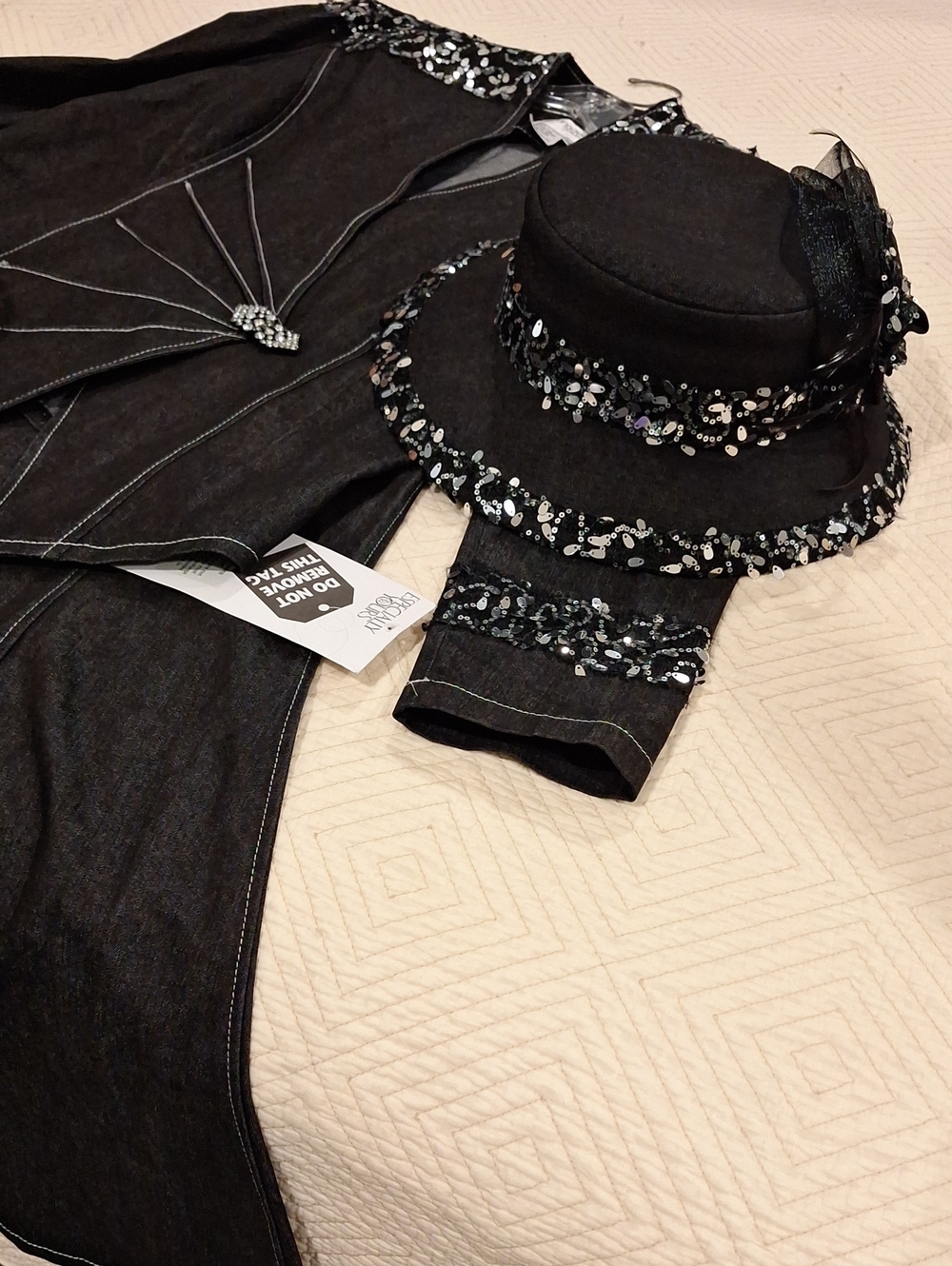 Sundays by Nubiano Black Denim Embellished 4pc Suit - Picture 10 of 15